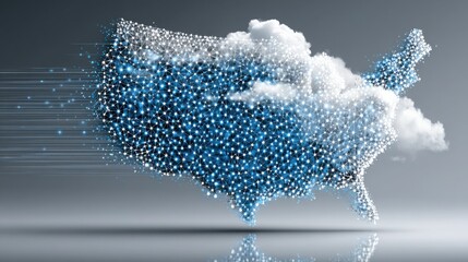 Poster - The united states featuring a cloud shaped like the map representing governance and remote access strategies
