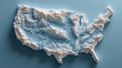 Poster - The united states represented as a symmetrical map illustrating balance in business models and strategic concepts