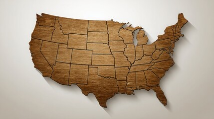 Poster - Modern boardroom setting featuring a wooden map of the united states integrated with technology for leadership discussions