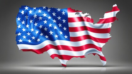 Poster - United states map displayed with american flag symbolizing national identity and strategic business timing concepts