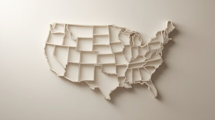 Poster - Silhouette of the united states depicting strategic soft-edge concepts for enhanced business thinking and planning