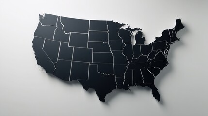 Poster - United states silhouette illustrating strategic soft-edge thinking concepts for effective business planning and insight