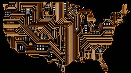 Poster - Intricate circuit design representing advanced technology and digital logic in a modern context of connectivity