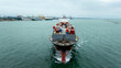 © SHUTTER DIN - container ship carrying goods for international import export, business and industry regarding cargo transportation services to consumers and dealers by container ship around the world,