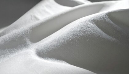 Poster - Soft textures in white fabric indoor setting close-up photography minimalistic environment abstract viewpoint