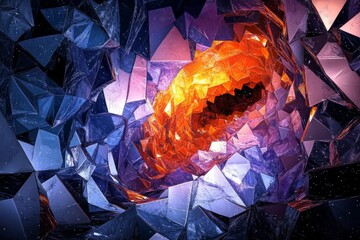 Wall Mural - Abstract Shattered Geometric Background with Vibrant Colors