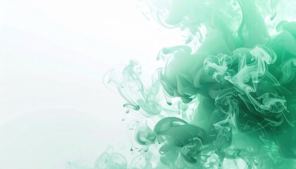 Poster - Dynamic swirling green ink abstract art studio digital illustration minimalist high angle view conceptual design for modern aesthetics