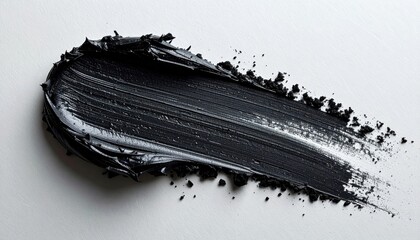 Poster - Creative artistic gesture with black paint studio setting abstract art minimalist environment close-up viewpoint expression of emotion