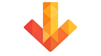 Aufkleber - Vibrant Geometric Arrow Down Design Symbolizing Direction and Navigation Choices