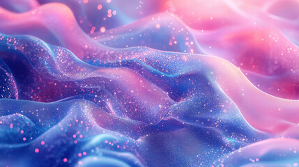 Poster - Vibrant 3D background with realistic 4K rende, featu dynamic pink and blue motifs at a side angle, creating an immersive and abstract design element.