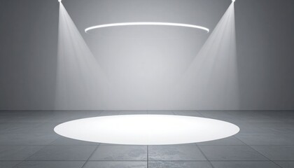 Poster - Dynamic light showcase modern studio digital art display minimalist environment dramatic perspective creative concept
