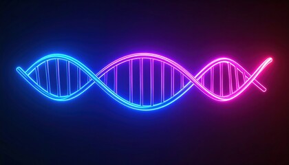 Poster - Dynamic dna helix animation digital space graphic design neon environment abstract viewpoint biotechnology concept