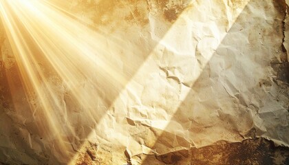 Poster - Illuminating light rays dancing on crumpled paper texture abstract concept studio setting close-up view artistic exploration