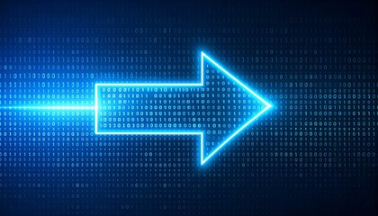 Leinwandbilder - an illuminated arrow against a digital background