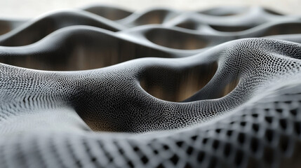 Aufkleber - Realistic 4K 3D background with stylish flowing visuals, showcasing a textured and undulating surface viewed from a dynamic side angle perspective elegantly.