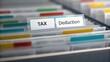 © ANNetz_PK - Organized folders labeled for tax deductions in a filing system. Concept of Tax deduction advisor
