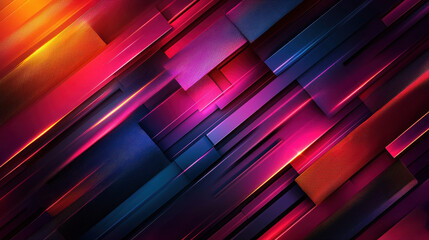 Leinwandbilder - Side angle view of a sleek 3D background with realistic 4K visuals showing abstract glowing lines and shapes creating a vibrant and modern wallpaper design.