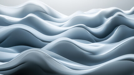 Fototapete - Realistic 4K 3D background features smooth modern motifs with a side angle view showcasing fluid, organic shapes creating a calming, abstract scene perfectly.