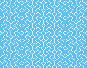 Fototapete - The geometric pattern with lines. Seamless vector background. White and blue texture. Graphic modern pattern. Simple lattice graphic design