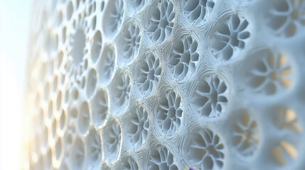 Aufkleber - Realistic 4K 3D background displays intricate circular designs with depth, revealing a detailed and mesmerizing side angle in crisp, clean light and shadow.