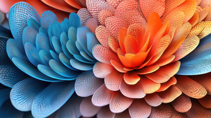 Poster - A breathtaking 4K image showcases realistic 3D flower patterns in vibrant hues, creating an inspired background with intricately textured petal designs.