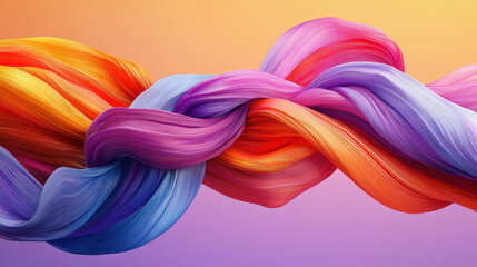 Aufkleber - Vivid 3D dynamic background featu a swirling, realistic composition of colorful fluid shapes flowing in a 4K side perspective creating a stunning design.