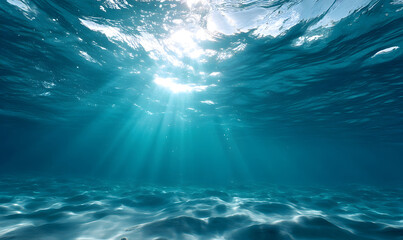 Wall Mural - underwater scene with sun rays-generative ai
