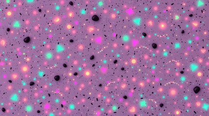 Poster - Vibrant cosmic dance of colors and shapes brings life to a whimsical artistic space