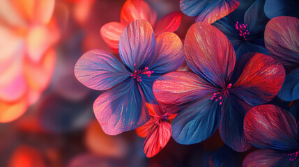 Poster - Realistic 4K 3D art featu colorful petals and vivid side angle perspectives in a vibrant display of artistic expression and detail, perfect as background art.