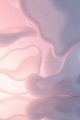 Poster - Soft, flowing shapes evoke tranquility in a dreamlike pastel landscape