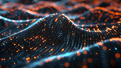 Glowing data wave, digital technology background