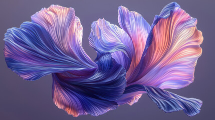Poster - Captivating 3D background featu realistic petal designs in stunning 4K resolution, showcasing intricate details and vibrant colors creating a fluid aesthetic.