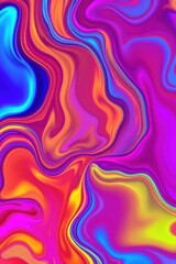 Poster - Bright, swirling colors blend together in a mesmerizing abstract artwork, capturing the essence of vibrant energy and creativity
