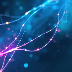 Poster - Vibrant strands of light dance in a cosmic display of colors, creating an enchanting visual symphony at twilight