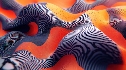 Fototapete - Side angle of bold 3D background with realistic pattern undulations in 4K resolution creates captivating visuals for a modern abstract design aesthetic display.