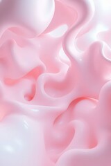 Poster - Swirls of soft pink create a dreamlike texture reminiscent of cotton candy in an enchanting abstract art display