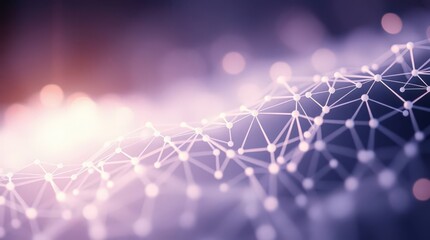 Leinwandbilder - Network of interconnected nodes illustrating the beauty of technology and digital connections in a vibrant purple hue
