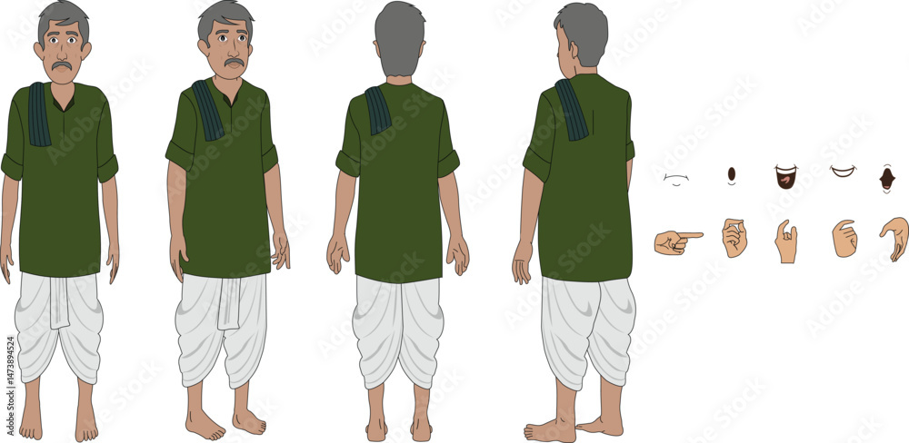 Indian village man cartoon character. moral stories for the best ...