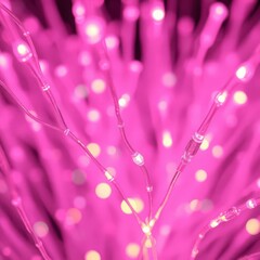 Poster - Colorful display of luminous strands creates a mesmerizing ambiance in a vibrant setting