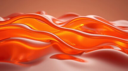 Leinwandbilder - Fluid waves of vibrant orange create a mesmerizing dance in an abstract landscape of light and texture