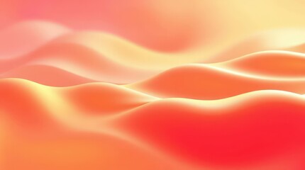 Poster - Smooth undulating waves of warm hues create a serene abstract landscape at dusk