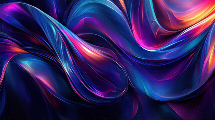 Fototapete - Abstract 3D background featu realistic petal artistry in vibrant blues, purples, and oranges, creating a fluid, mesmerizing Si pattern in stunning 4K resolution.