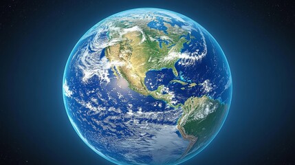 Wall Mural - a close-up view of the earth displaying the north american continent