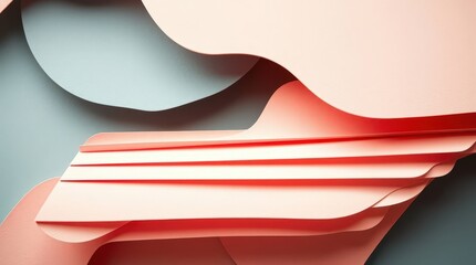 Leinwandbilder - Artistic paper layers create a vibrant abstract composition in soft hues and textures