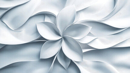 Poster - An abstract 4K background showcases a realistic 3D floral element, with delicate petals gracefully intertwining to create a visually stunning composition.