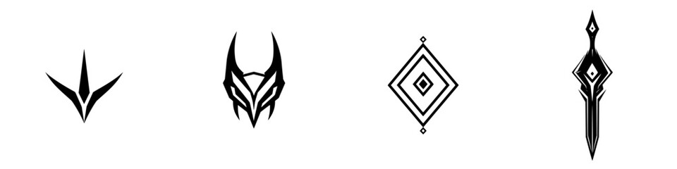 Poster - Vector illustration icons featuring abstract shapes and designs for creative projects and branding purposes