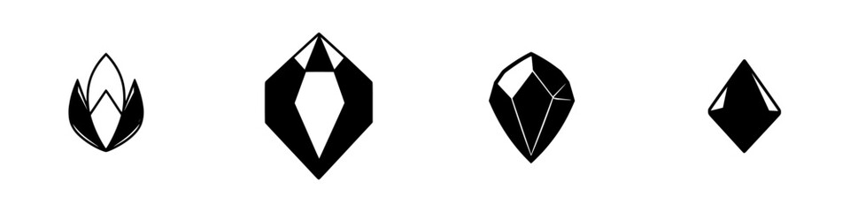Poster - Geometric vector illustration of crystal icons in minimalistic design for modern graphics and art projects