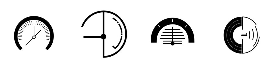Poster - Vector illustration icons representing various measurement gauges commonly used in engineering and technology applications