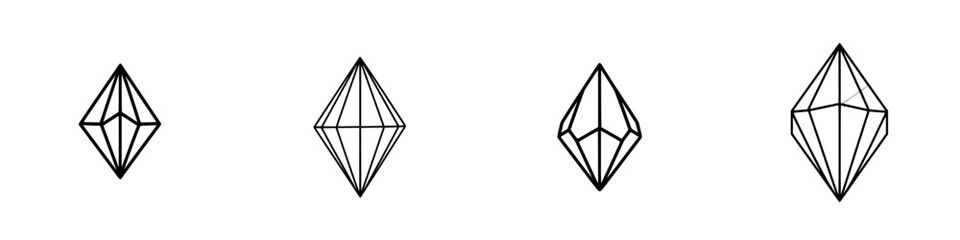 Poster - Vector illustration of geometric diamond shapes displaying various designs against a white background for use in various digital projects