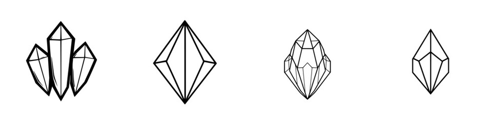 Poster - Vector illustration of crystal shapes in various designs suitable for decoration or artistic projects